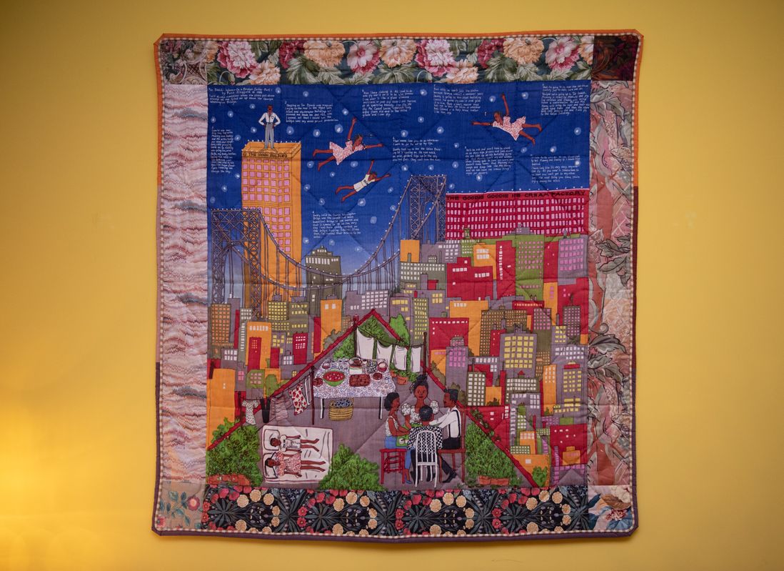 Faith Ringgold's quilt for "Tar Beach" (NYC Mayor's Office)